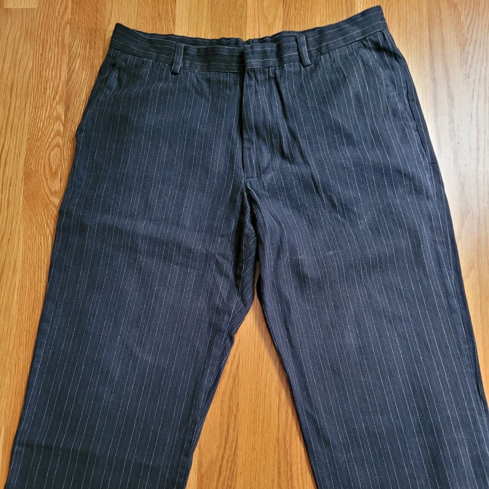 Banana Republic Mens Navy Pinstriped Pants, 36 x 30